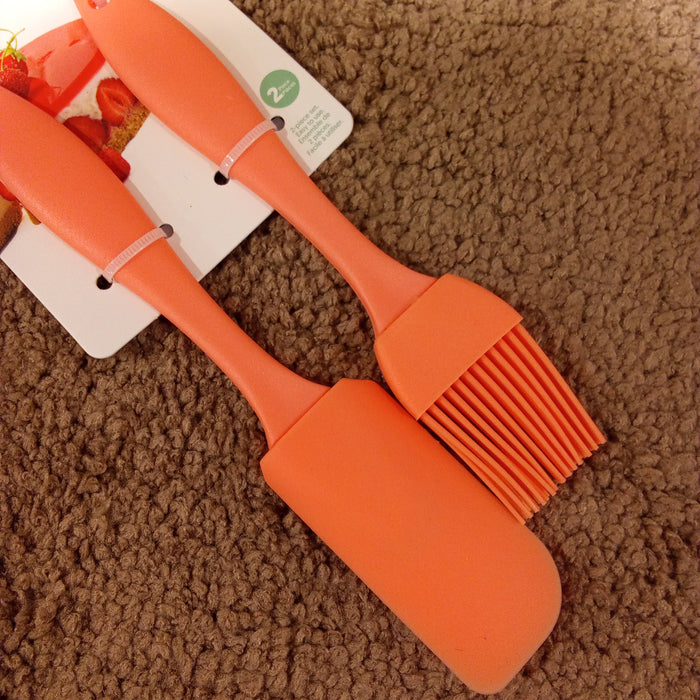 Miniso Spatula & Brush Set (Orange)