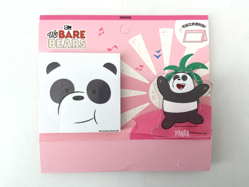 Miniso WE BARE BEARS SEASIDE MUSIC FESTIVAL Sticky Notes 80 Sheets Acry (Panda)