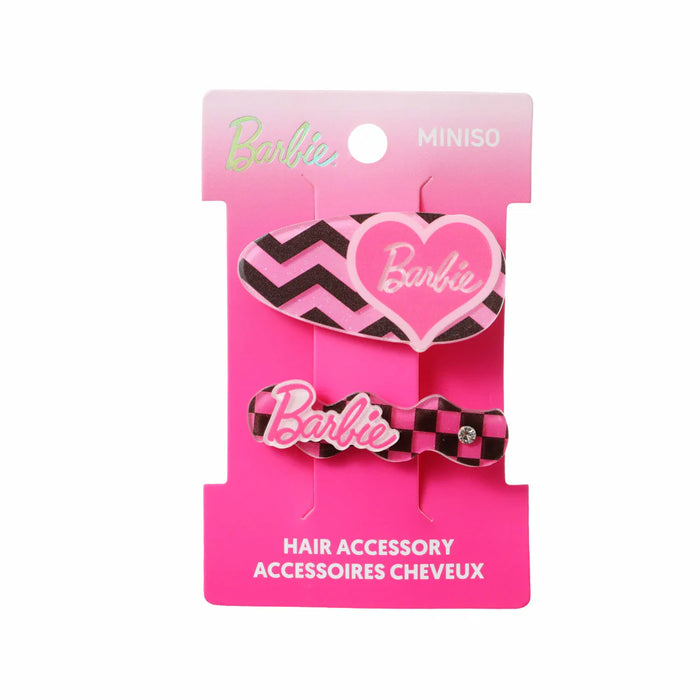 Miniso Barbie Collection Heart Hair Clips (2 pcs)