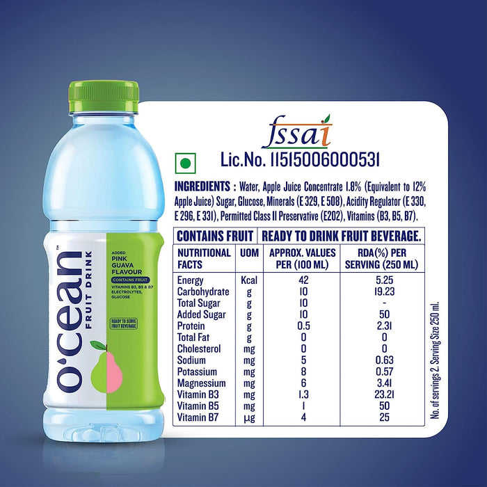 Ocean Fruit Water - Pink Guava Flavour, 300 ml