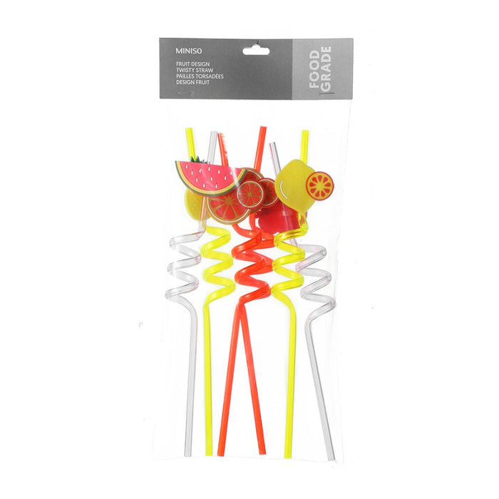 Miniso Fruit Design Twisty Straw (6 pcs)