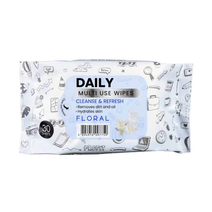 Miniso Daily Multi Use Wipes 30 Sheets(Floral)