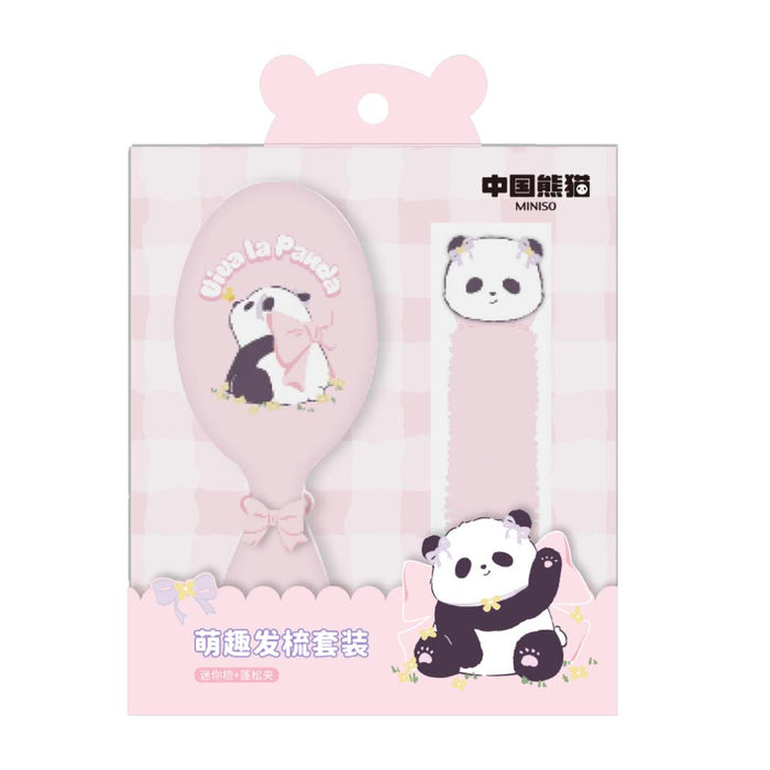 Miniso China Panda Mini Hair Brush & Hair Clip