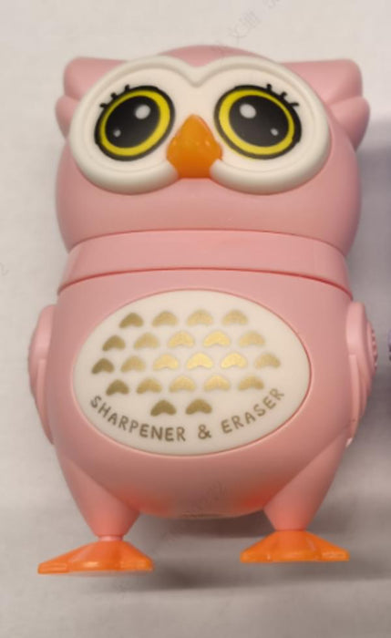 Miniso Owl Sharpener & Eraser (Pink)