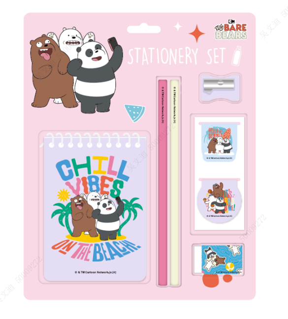 Miniso We Bare Bears Seaside Music Festival Stationery Set (s)