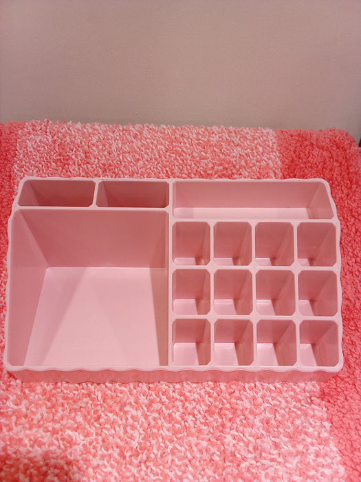 Miniso macaron series makeup organizer with compartments Pink