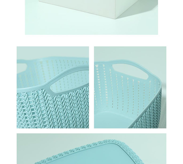 Miniso Small Plaited Rectangular Storage Bucket