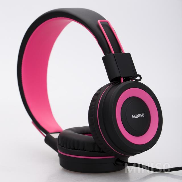 Miniso Foldable Headphone (Pink+Black)