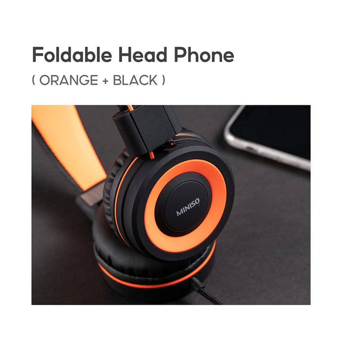 Miniso Foldable Headphone -Orange/Black