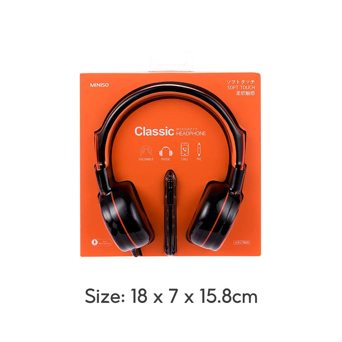 Miniso Foldable Headphone -Orange/Black