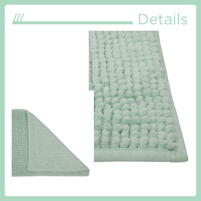 Miniso Indian Chenille Fabric Floor Mat (Light Green) 60x40 cm