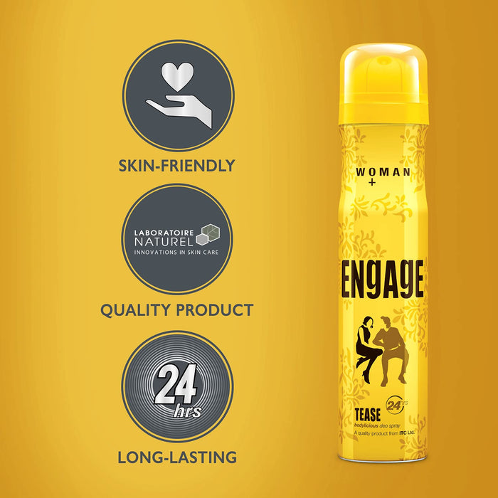 Engage Tease Deodorant For Women, Citrus and Floral, Skin Friendly, 150 ml