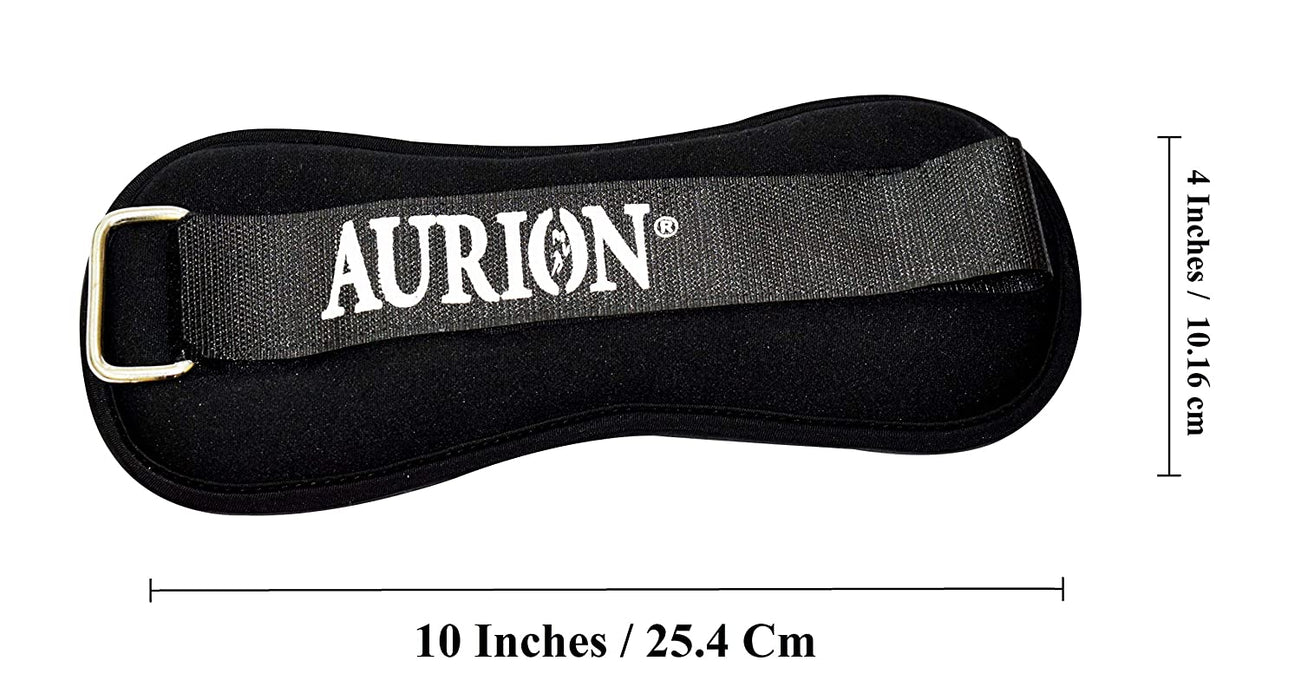 Aurion Neoprene Wrist/Ankle Weights Pro Quality Adjustable Leg Weights on Ankles/Wirst for Walking + Running Or Hands for Strength Training Exercise for Men and Women (0.5kg each)