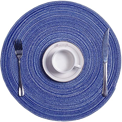 Miniso Round Braided Placemat (Blue)