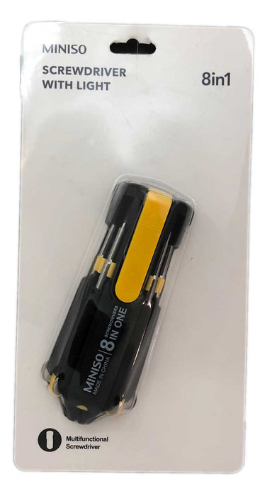 Miniso Screwdriver with Light 8 in 1 (Yellow)