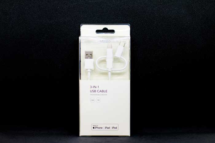 Miniso 3 in 1 USB Cable (White)